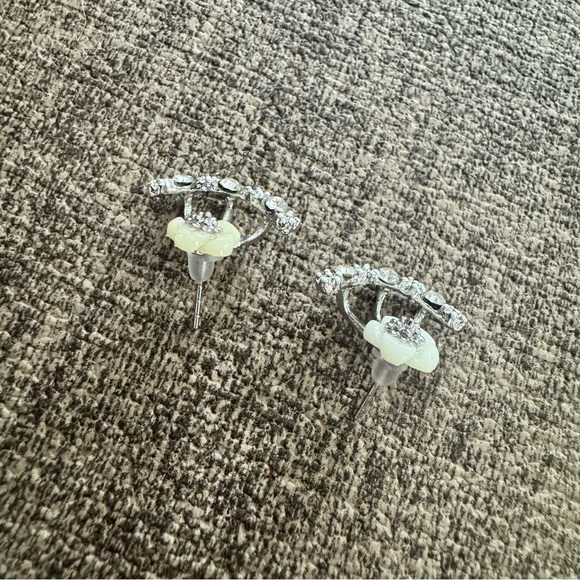 Ivory Floral Jacket Earrings - Picture 3 of 4